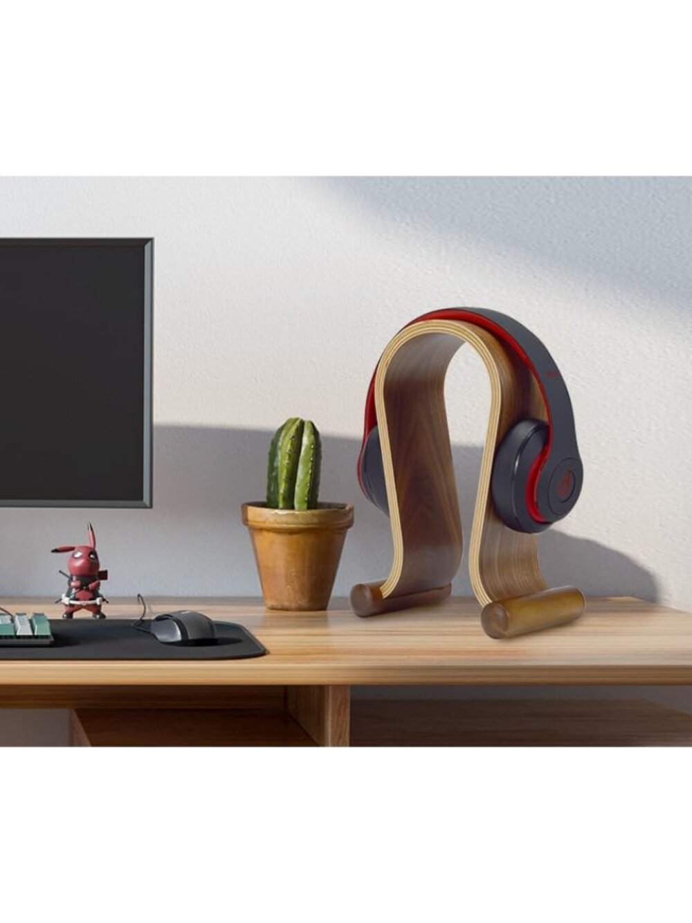 Wood Headphone Stand, Headphone Holder Wood Headset Stand Compatible for Sony, B - Picture 7 of 7